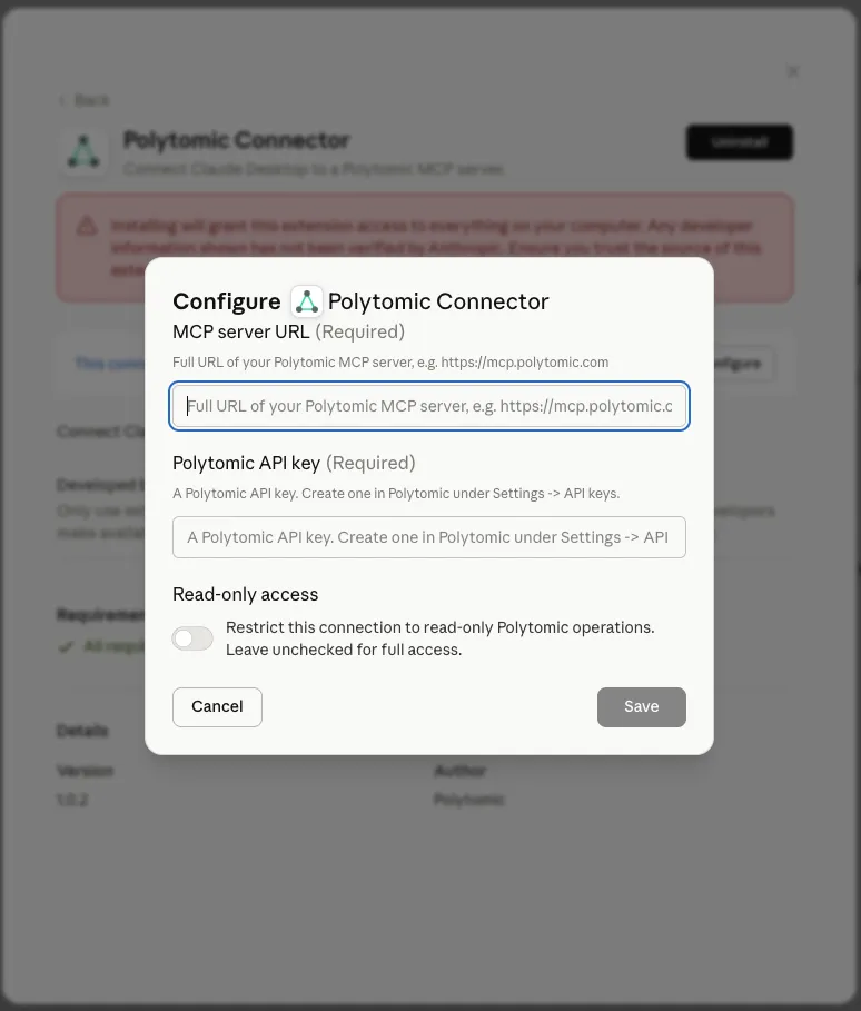 Configuring the Polytomic Connector